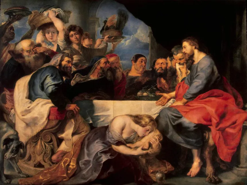 Peter Paul Rubens' maleri av festen i fariseeren Simons hus