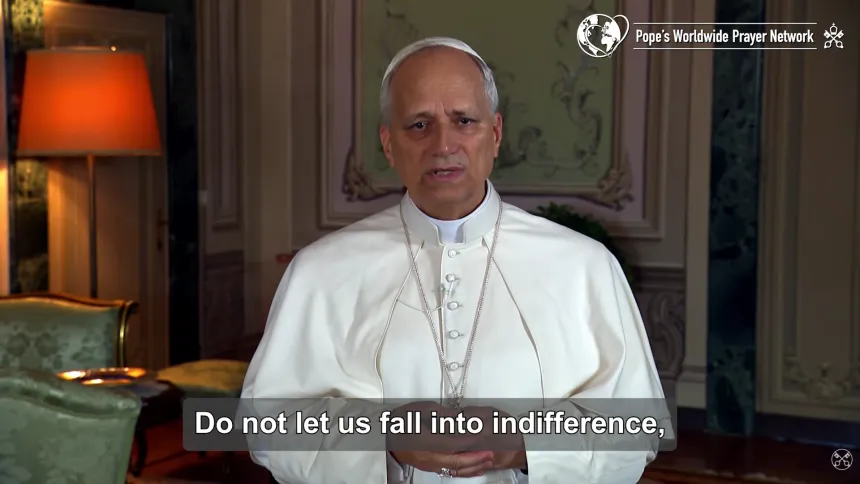 Skjermbilde av pave Leo XIV fra The Pope Video for desember 2025
