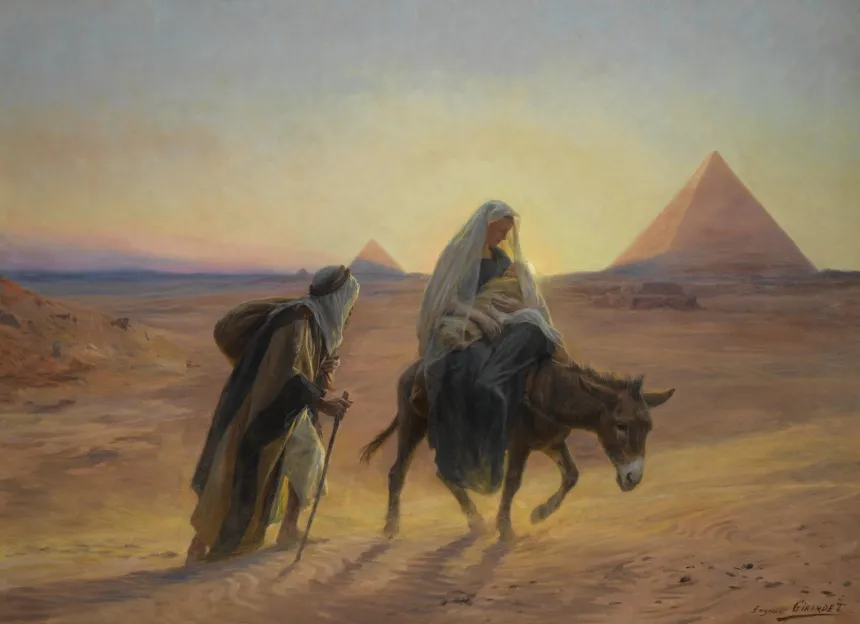 Eugène Girardets maleri av flukten til Egypt