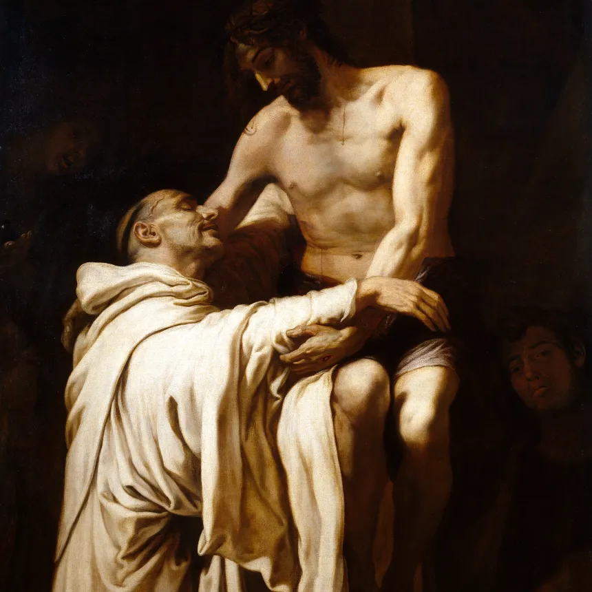 Francesc Ribaltas maleri av Kristus og Sankt Bernhard